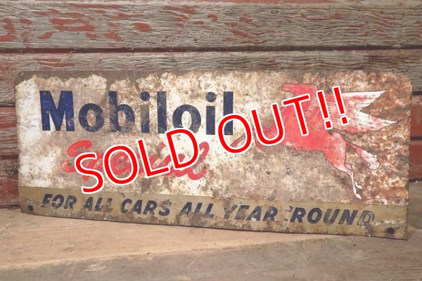 画像5: dp-220901-08 Mobiloil Special / 〜1950's W-side Metal Sign