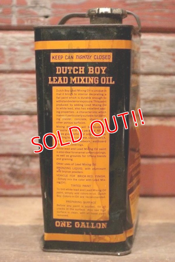 画像4: dp-220901-14 DUTCH BOY / 1940's LEAD MIXING OIL ONE GALLON Can