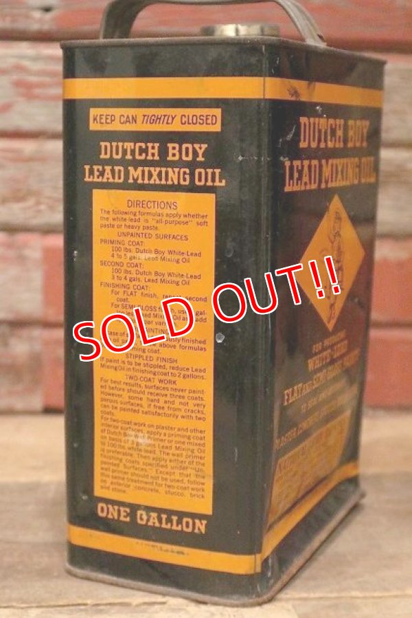 画像5: dp-220901-14 DUTCH BOY / 1940's LEAD MIXING OIL ONE GALLON Can