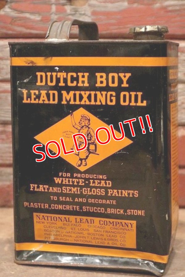 画像3: dp-220901-14 DUTCH BOY / 1940's LEAD MIXING OIL ONE GALLON Can