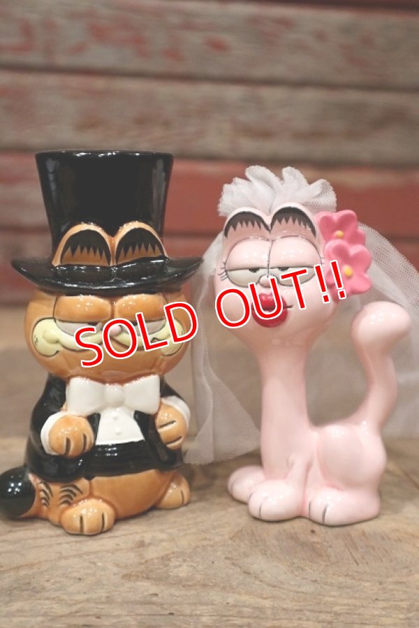 画像1: ct-220901-14 Garfield & Arlene / Enesco 1980's Ceramic Bride & Groom