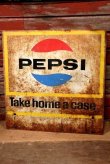 画像1: dp-220901-42 PEPSI / 1960's W-side Metal Sign "Take home a case"