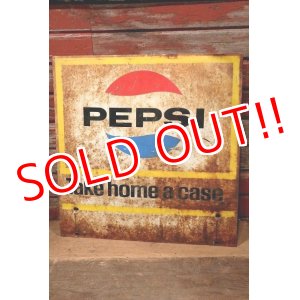 画像: dp-220901-42 PEPSI / 1960's W-side Metal Sign "Take home a case"