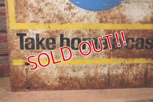 画像3: dp-220901-42 PEPSI / 1960's W-side Metal Sign "Take home a case"