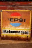 画像6: dp-220901-42 PEPSI / 1960's W-side Metal Sign "Take home a case"