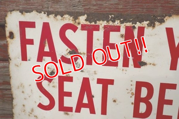 画像3: dp-220901-35 CHAMPION / 1960's "FASTEN YOUR SEAT BELTS" Metal Sign