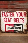 画像1: dp-220901-35 CHAMPION / 1960's "FASTEN YOUR SEAT BELTS" Metal Sign