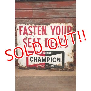 画像: dp-220901-35 CHAMPION / 1960's "FASTEN YOUR SEAT BELTS" Metal Sign