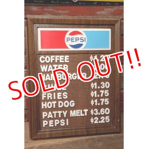 画像: dp-220901-38 PEPSI / 1970's Menu Board Sign