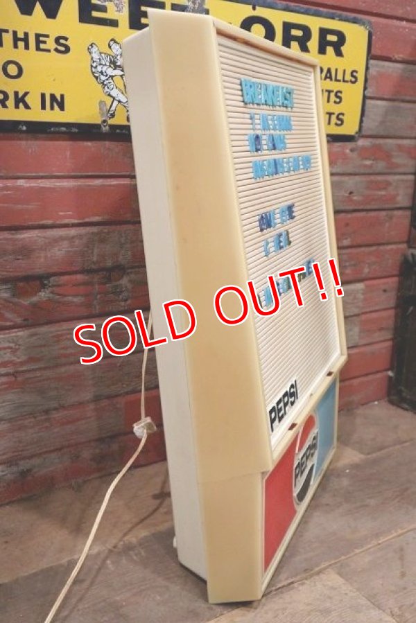 画像11: dp-221001-03 PEPSI / 1970's-1980's Lighted Menu Sign