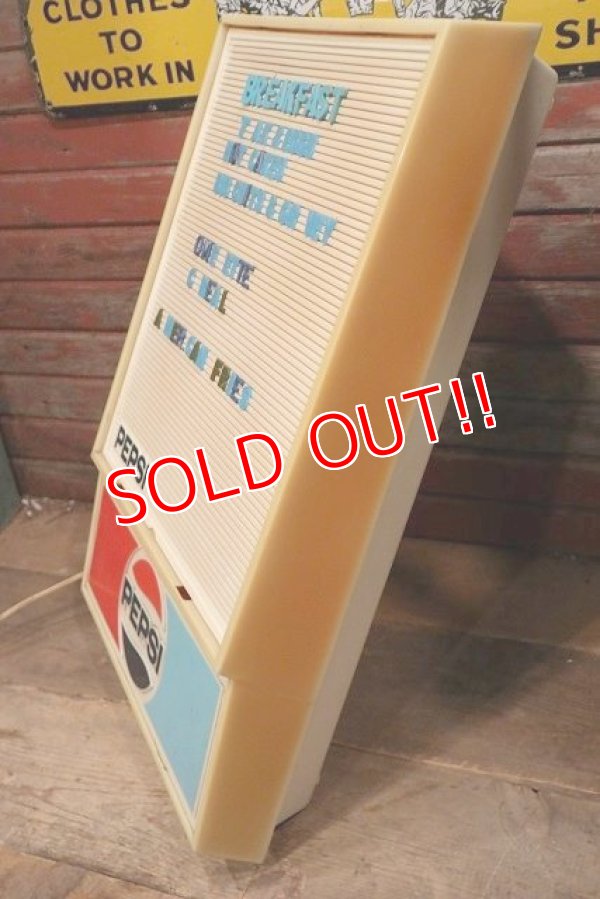 画像10: dp-221001-03 PEPSI / 1970's-1980's Lighted Menu Sign