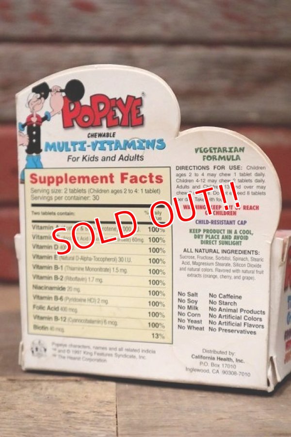 画像9: ct-220901-13 Popeye / California Hearth 1997 MULTI-VITAMINS 
