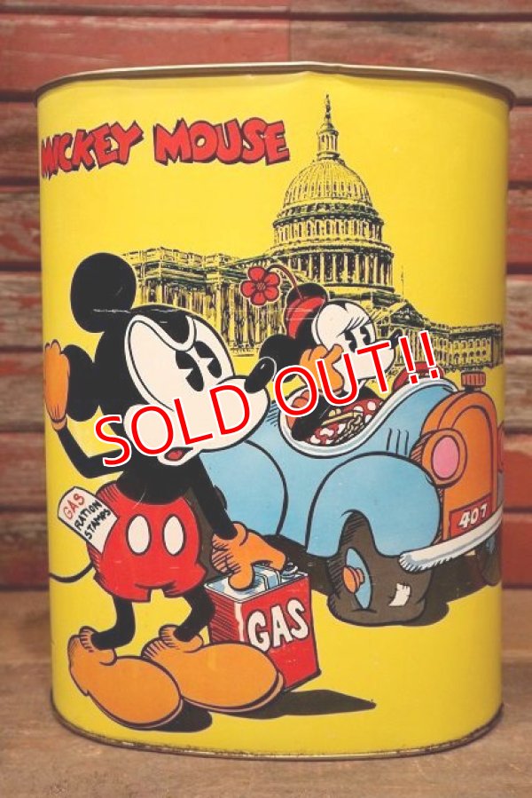 画像4: ct-221101-06 Mickey Mouse & Minnie Mouse / CHEINCO 1970's Tin Trash Box