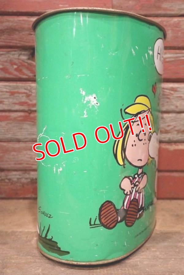 画像9: ct-221101-66 PEANUTS / CHEINCO 1970's Trash Box "Linus, Snoopy & Peppermint Patty"