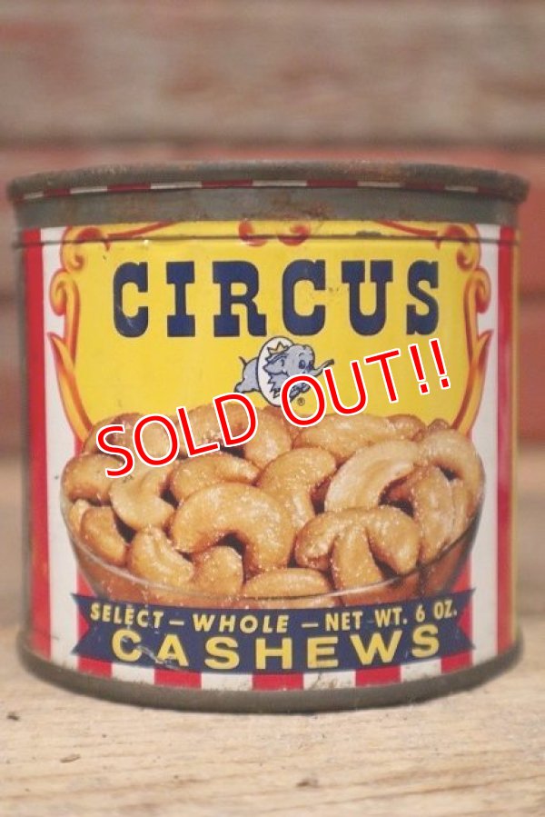 画像1: dp-221101-05 CIRCUS CASHEWS / 1950's Tin Can