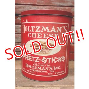 画像: dp-221101-32 HOLTZMAN'S CHEESE PRETZ-STICKS / 1940's Tin Can