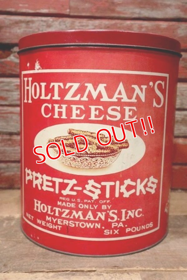 画像1: dp-221101-32 HOLTZMAN'S CHEESE PRETZ-STICKS / 1940's Tin Can