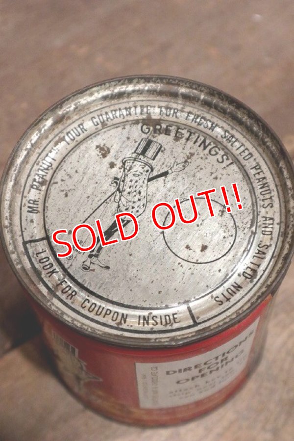 画像6: dp-221101-07 PLANTERS / MR.PEANUT 1940's Salted MIXED NUTS Can