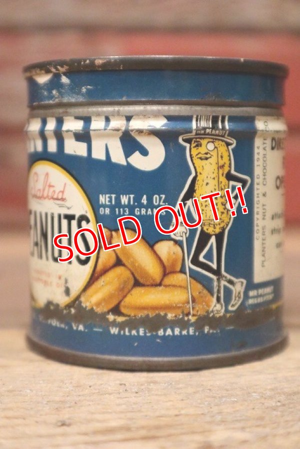 画像3: dp-221101-06 PLANTERS / MR.PEANUT 1940's Salted PEANUTS Can