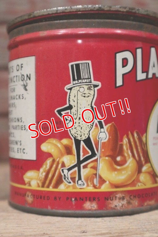 画像2: dp-221101-07 PLANTERS / MR.PEANUT 1940's Salted MIXED NUTS Can