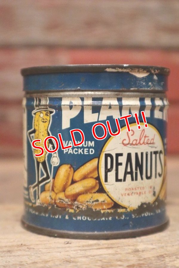 画像1: dp-221101-06 PLANTERS / MR.PEANUT 1940's Salted PEANUTS Can