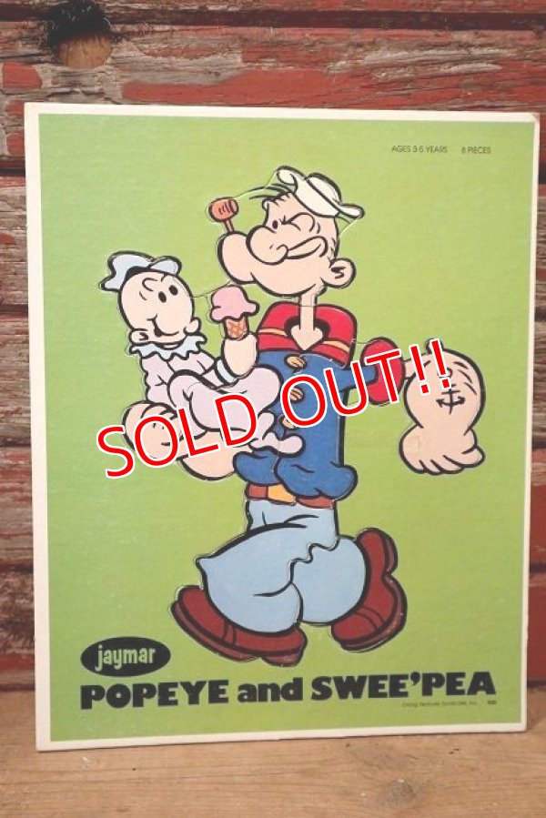画像1: ct-220901-13 Popeye & Swee'pea / jaymar 1970's Frame Tray Puzzle