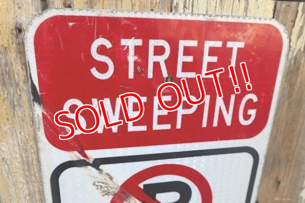 画像2: dp-221101-47 Road Sign "STREET SWEEPING"