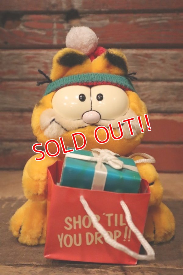 画像1: ct-220901-14 Garfield / DAKIN 1980's Plush Doll "SHOP 'TIL YOU DROP!!"