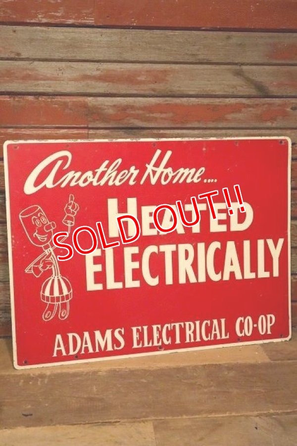 画像1: ct-221201-17 Willie Wiredhand / 1950's HEATED ELECTRICALLY Metal Sign