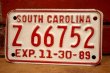 画像1: dp-230101-91 SOUTH CAROLINA / 1980's License Plate