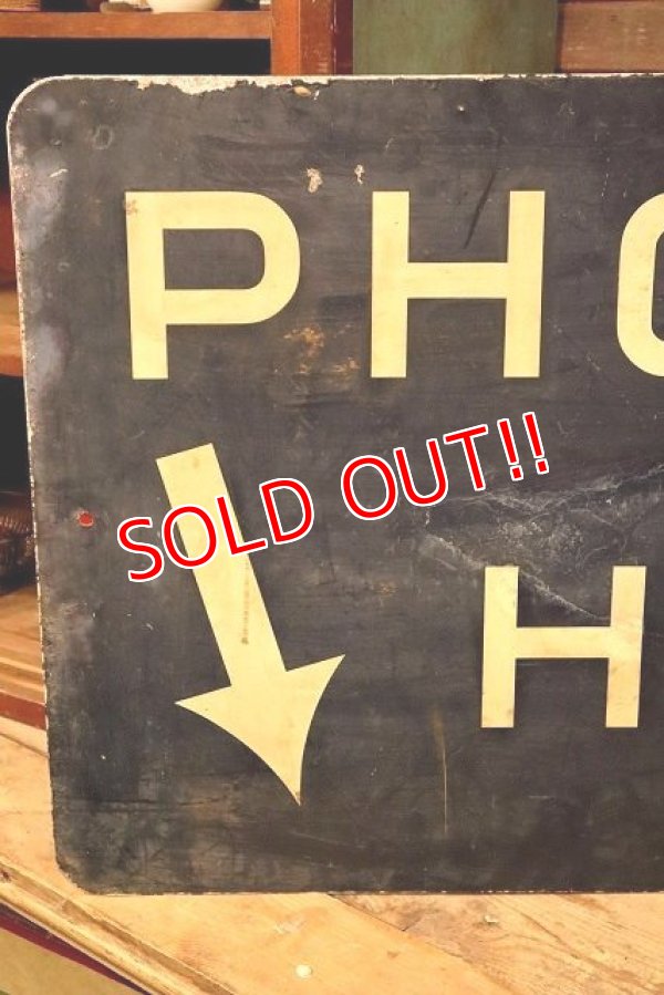 画像2: dp-221201-36 "PHONE HERE" Vintage Sign