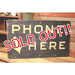 画像: dp-221201-36 "PHONE HERE" Vintage Sign