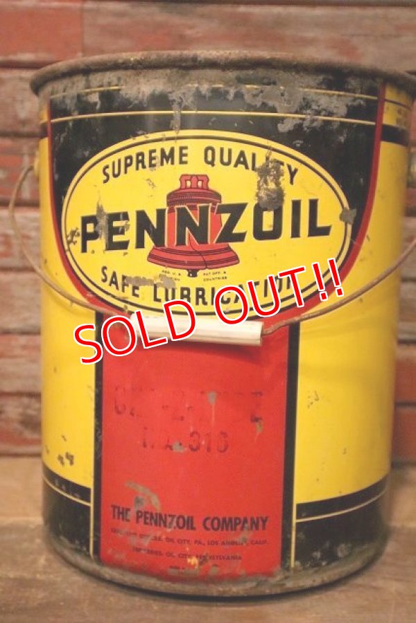 画像3: dp-230101-04 PENNZOIL / 1960's-1970's 5 U.S. GALLONS OIL CAN
