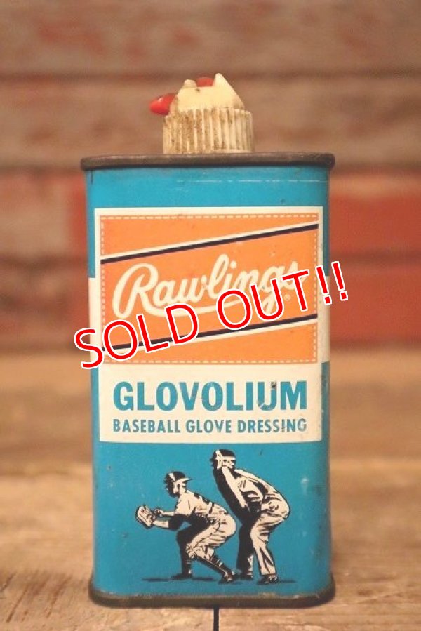 画像1: dp-230101-28 Rawlings / Vintage GLOVOLIUM Baseball Glove Dressing Can