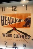 画像3: dp-230101-44 HEADLIGHT WORK CLOTHES 1940's Advertising Neon Clock