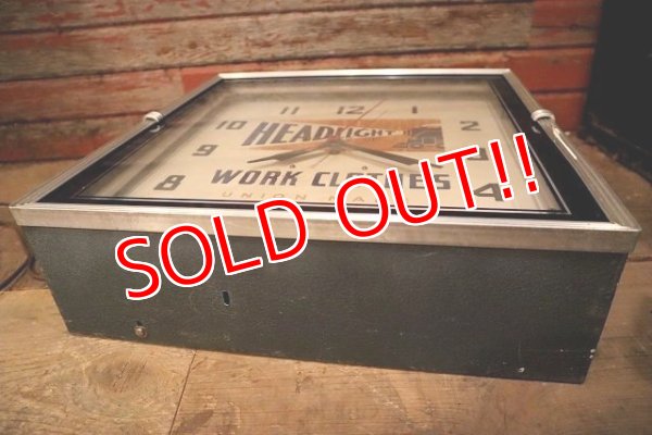 画像13: dp-230101-44 HEADLIGHT WORK CLOTHES 1940's Advertising Neon Clock