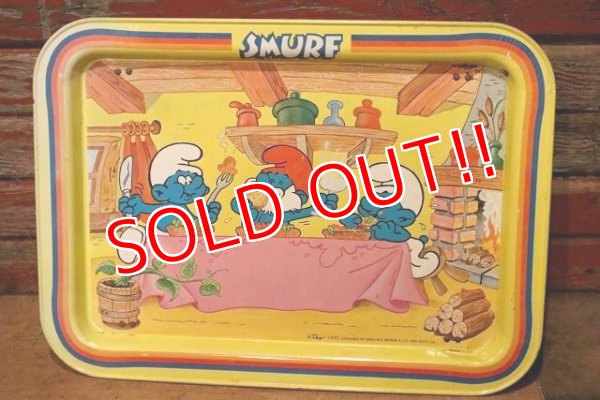 画像1: ct-230301-72 SMURF / 1980's Kid's Tin Table