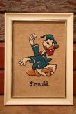 画像1: ct-230301-97 Donald Duck / 1960's Embroidered Framed Picture