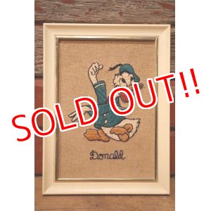 画像: ct-230301-97 Donald Duck / 1960's Embroidered Framed Picture