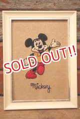画像: ct-230301-96 Mickey Mouse / 1960's Embroidered Framed Picture