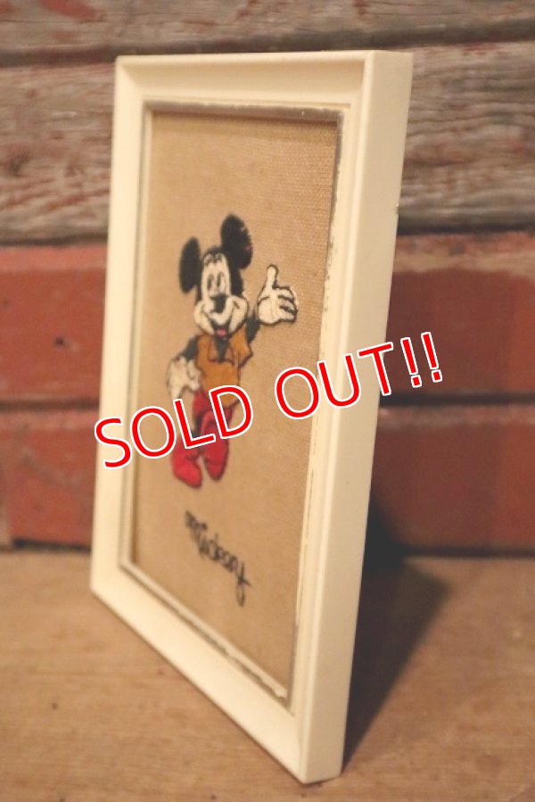 画像5: ct-230301-96 Mickey Mouse / 1960's Embroidered Framed Picture