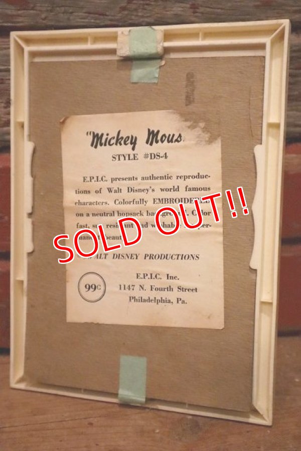 画像6: ct-230301-96 Mickey Mouse / 1960's Embroidered Framed Picture