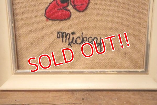 画像3: ct-230301-96 Mickey Mouse / 1960's Embroidered Framed Picture