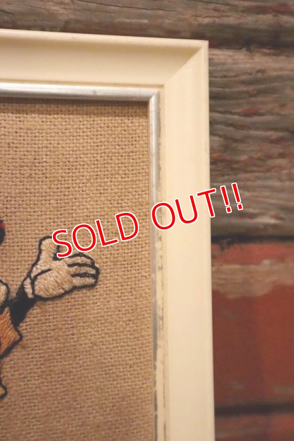 画像4: ct-230301-96 Mickey Mouse / 1960's Embroidered Framed Picture