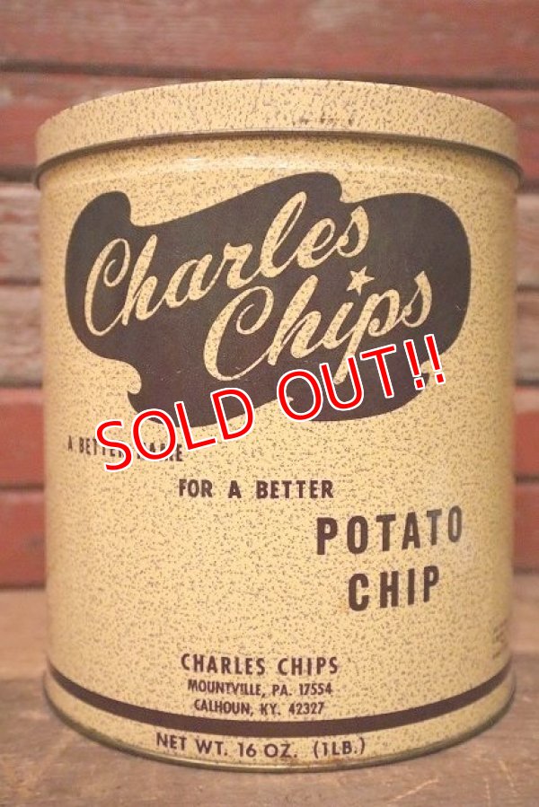 画像2: dp-230301-39 Charles Chips / Vintage Potato Chips Can