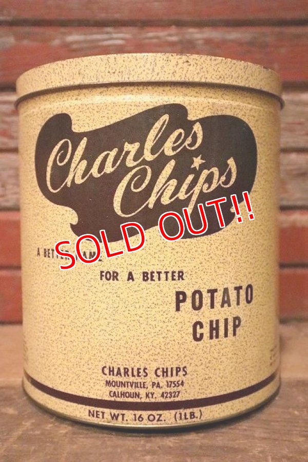 画像1: dp-230301-39 Charles Chips / Vintage Potato Chips Can