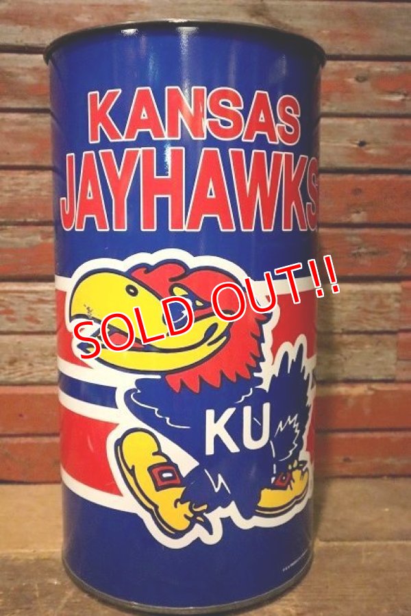 画像4: dp-230414-05 The University of Kansas / Jayhawks Tin Trash Box