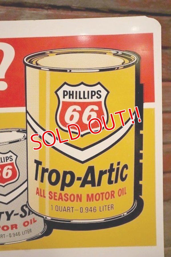 画像2: dp-230503-61 PHILLIPS 66 / 1960's W-side Metal Sign