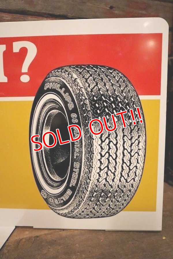 画像6: dp-230503-61 PHILLIPS 66 / 1960's W-side Metal Sign