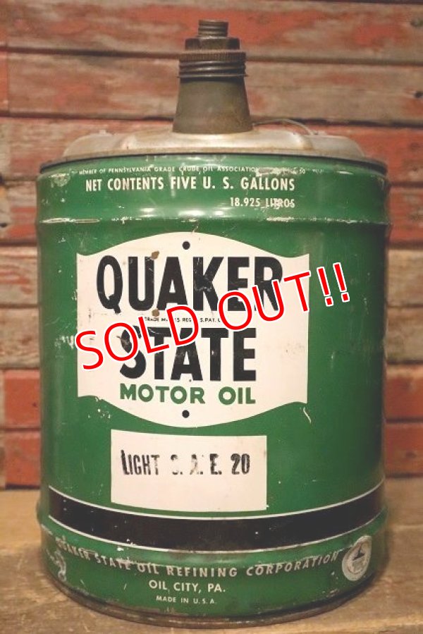 画像1: dp-230503-30 QUAKER STATE / 1940's 5 U.S. GALLONS CAN